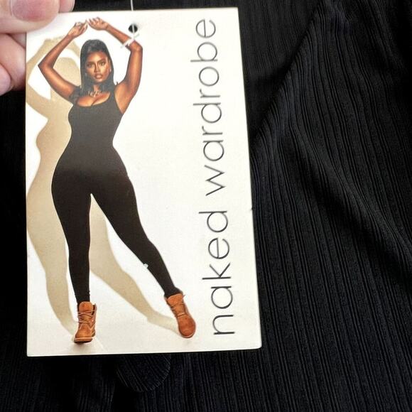 Naked Wardrobe open cropped top Women XS Black NEW coquette Open Front GIFT - Picture 5 of 8